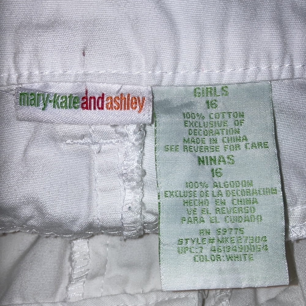 Vintage Mary-Kate and Ashley white embroidered white capris size 16 - Picture 7 of 8